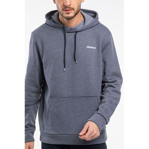 Erkek Kapüşonlu Slim Fit Brooklyn Baskılı İnce Sweatshirt SPR22SW61