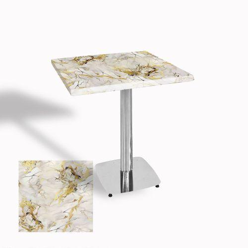 Dockers Tokyo Kare Masa (Kromnikel) 80x80 cm - (Werzalit, Wermodin ve Allzalit Tabla) - Gold