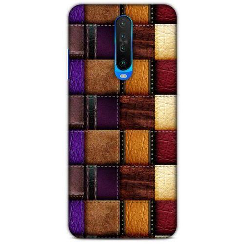 Xiaomi Redmi K30 Kılıf Patchwork (13) Silikon Kap Mor Turuncu