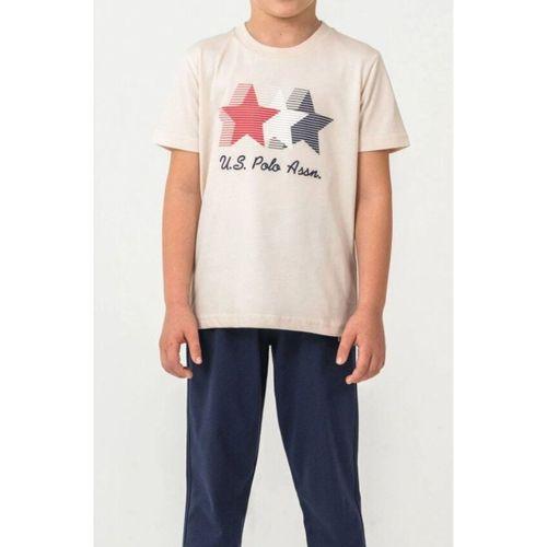 U.S.Polo U.S. Polo Kısa Kol Pijama Takım US2441-4 Bej