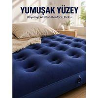Dış Mekan Şişme Yatak Çift Kişilik Flokeli Yüzey Konforlu Kullanım