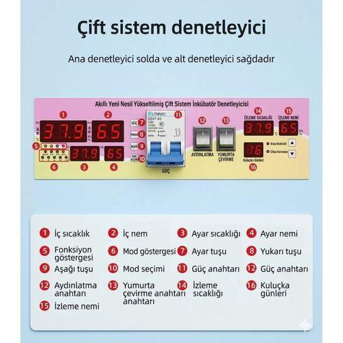 528 Yumurta Kapasiteli Endüstriyel Kuluçka Makinesi - 3 Çeşit Viyollu, Çıkım Sepetli + Isı Lambası Hediyeli