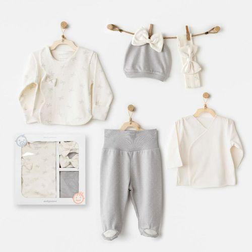 Andywawa AC26250 Baby Bow Bliss 5'li Hastane Çıkışı Ekru