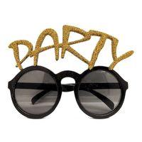 Eğitici Çocuk Altın Simli Party Yazılı Parti Gözlüğü Show 15x7 cm