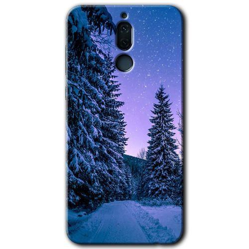 Potkal Hediye Fabrikası Huawei Mate 10 Lite Kılıf HD Desen Baskılı Arka Kapak - Kış Manzarası