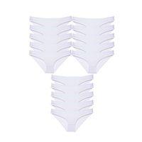 15 adet Süper Eko Set Likralı Kadın Slip Külot Beyaz