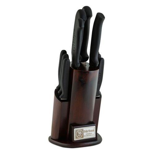 Sürbisa 61506-E Eskitme Ahşaplı Mutfak Bıçak Seti Pimsiz Sap