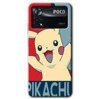Xiaomi Poco x4 Pro HD Baskılı Kılıf + 9D Tam Ekran Koruyucu - Pikaçhu