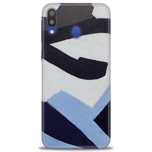 Samsung Galaxy A10S Kılıf HD Baskılı Kılıf - Gri Mavi + Tam Ekran Koruyucu