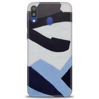 Samsung Galaxy A10S Kılıf HD Baskılı Kılıf - Gri Mavi + Tam Ekran Koruyucu