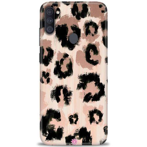 Samsung Galaxy M11 Kılıf HD Baskılı Kılıf - Leopar + Tam Ekran Koruyucu