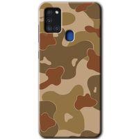 MRCİLETİSİM Samsung Galaxy A21s Kılıf Baskılı Kapak - Kamuflaj 10 +Tam Ekran Koruyucu