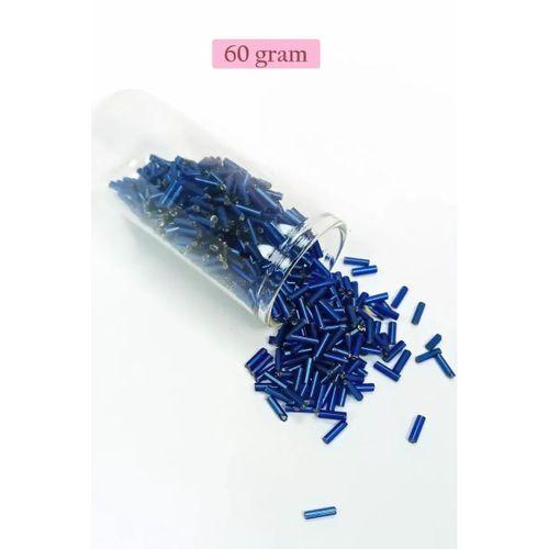 Uzun Boru Kesme Boncuk Çap 2mm Uzunluk 10 mm - 60 Gram - Lacivert - BNC272
