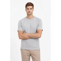 Erkek Bisiklet Yaka Tişört Regular Kalıp Basic Pamuklu Günlük Kullanım T-shirt - Gri