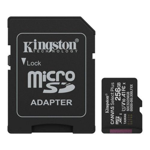 KINGSTON SDCS3/256GB, Canvas Select Plus Gen3 A1, 100Mb/s, MicroSD Kart Bellek (SD Adaptörlü)