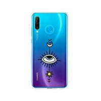 Huawei P30 Lite Nazar Göz Desenli Premium Şeffaf Silikon Kılıf