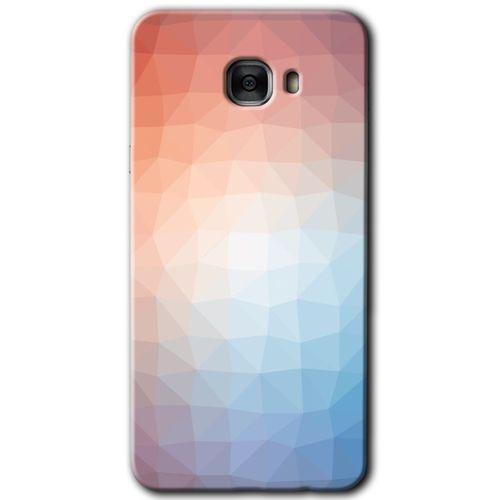 Potkal Hediye Fabrikası Samsung Galaxy C9 Pro HD Baskılı Kılıf + 9D Tam Ekran Koruyucu - Polygon Graident 3