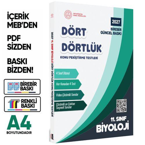 2027 MEBİ-OGM 11  Sınıf Dört Dörtlük Biyoloji Pekiştirme Testi A4 Renkli Soru Bankası BASKI ÜCRETİ