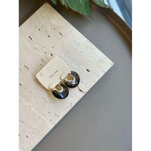 Taşlı Küpe - Siyah