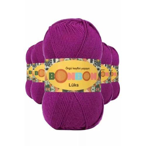 5 Adet Lüks Patik İpi Yünü Koyu Fuşya 98677 - bonbon mudanis