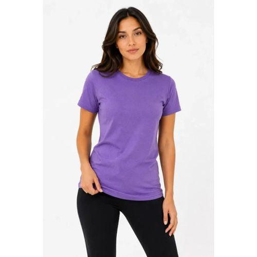 Basic Tişört Bisiklet Yaka Kısa Kol Günlük Yazlık Slim Fit T-Shirt - Mor