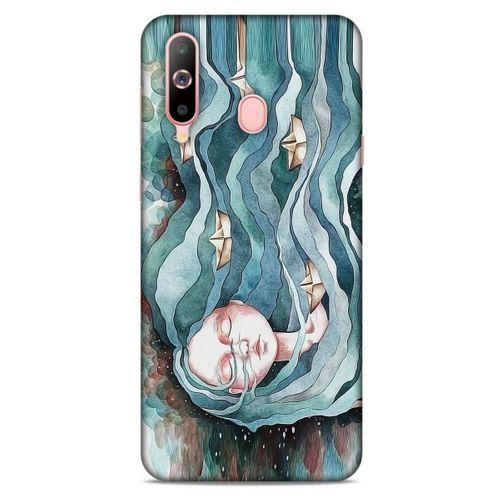 Samsung Galaxy A60 Kılıf Depresyon (45) Liquid Air Kılıf Bordo Gri