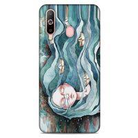 Samsung Galaxy A60 Kılıf Depresyon (45) Liquid Air Kılıf Bordo Gri