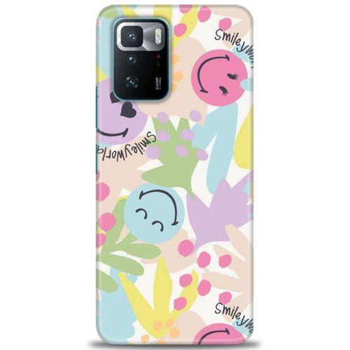 Xiaomi Poco X3 GT Kılıf HD Baskılı Kılıf - Smiley World + Tam Ekran Koruyucu