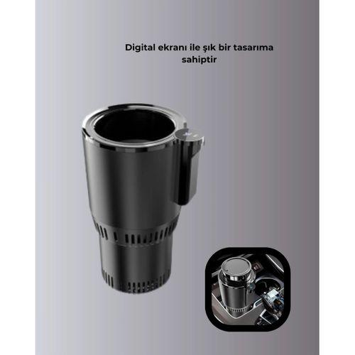 Dijital Ekranlı Akıllı Bardaklık Araç İçi Termal Isıtıcı Soğutucu