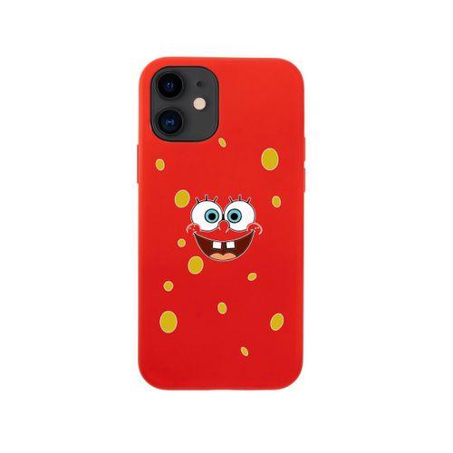 iPhone 12 Sponge Bob Tasarımlı Kırmızı Telefon Kılıfı