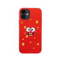 iPhone 12 Sponge Bob Tasarımlı Kırmızı Telefon Kılıfı