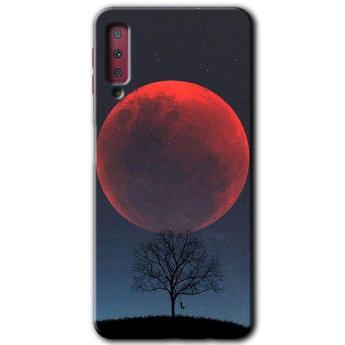 Potkal Hediye Fabrikası Samsung Galaxy A7 2018 Kılıf HD Desen Baskılı Arka Kapak - Kanlı Ay