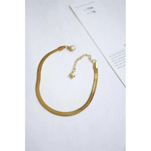 Çelik İtalyan Zincir Bileklik - Altın