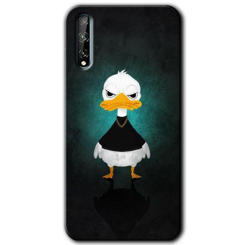 MRCİLETİSİM Huawei P Smart S Kılıf Baskılı Kapak - Angry Duck +Tam Kaplayan Mat Seramik