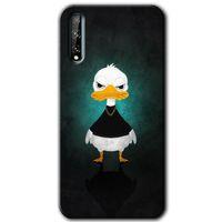 MRCİLETİSİM Huawei P Smart S Kılıf Baskılı Kapak - Angry Duck +Tam Kaplayan Mat Seramik