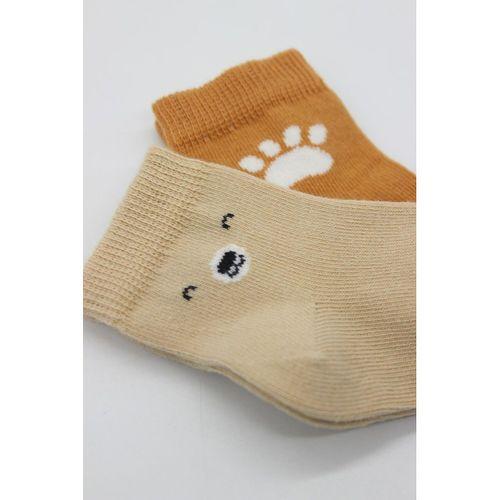 Bistyle Bear Penye Soket Çorap 2'Li BS10116 Bej