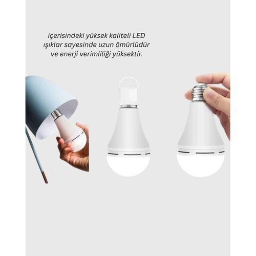 Acil Durumlar İçin Şarjlı Led Ampul 6400k Soğuk Beyaz 30 Watt