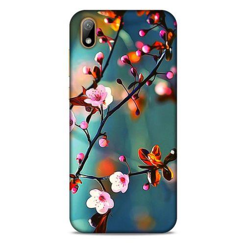 Lopard Huawei Y5 2019 Uyumlu Kılıf Bahar (45) Liquid Air Kılıf Beyaz Pembe Çiçek