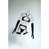 Siyah Harness Takım Zincir Detaylı Deri Vücut Kemerleri - Brf1330