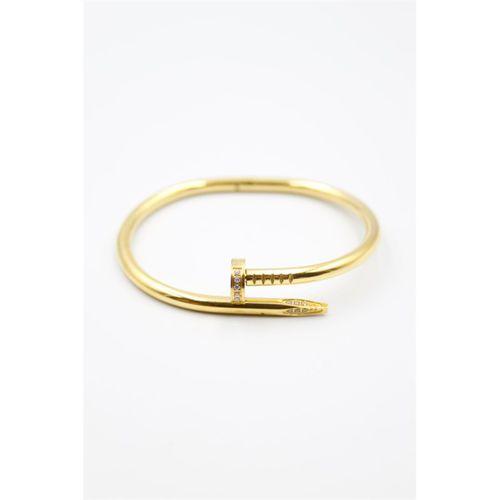 Taşlı Çivi Bilezik - Altın