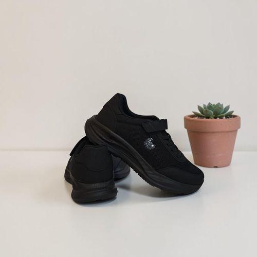 Black Sea 621 Siyah Cırtlı Bağacaklı Fuspetli Bayan Spor Ayakkabı