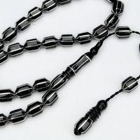 Oltu Taşı Traşlı Kesme Karpuz İşlemeli Tespih