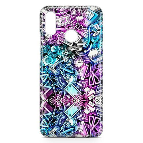 Huawei Nova 3e Kılıf Bankacı Doodle Arka Kapak Koruma Desenli Full Koruyucu