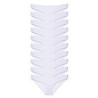 10 adet Süper Eko Set Likralı Kadın Slip Külot Beyaz