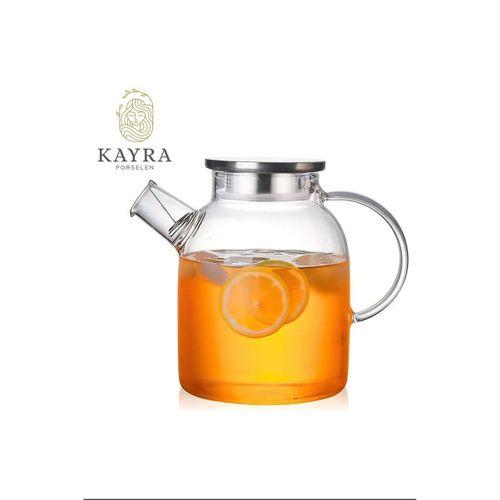 Çelik Kapaklı Borosilikat Cam Demlik 1500ML Royaleks-CM-2003