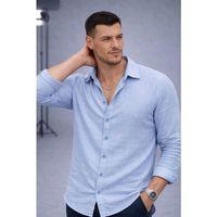 Apaş Yaka Oversize Müslin Kumaş Gömlek - Buz Mavi