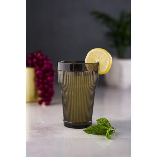 Akrilik Füme 6'lı Uzun Bardak & Su Meşrubat Bardağı 400 ml ( Cam Değildir )