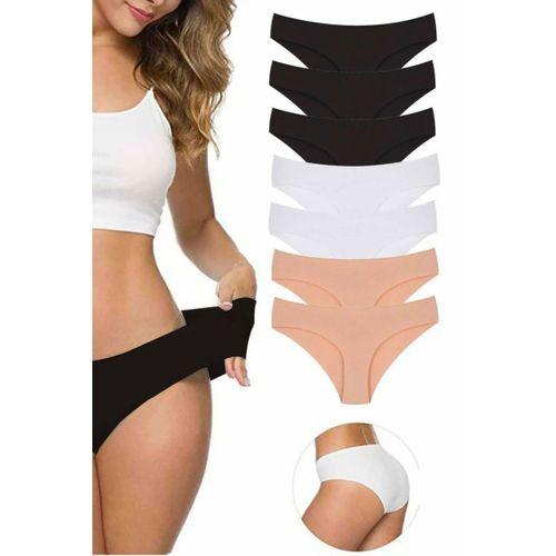 7 Adet Kadın Dikişsiz Lazer Kesim Esnek İz yapmayan Külot S4