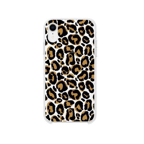 iPhone Xr Leopar Desenli Premium Şeffaf Silikon Kılıf