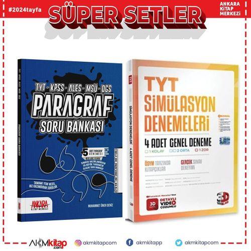 3D TYT 4 lü Deneme ve AKM Paragraf Soru Bankası Seti 2 Kitap